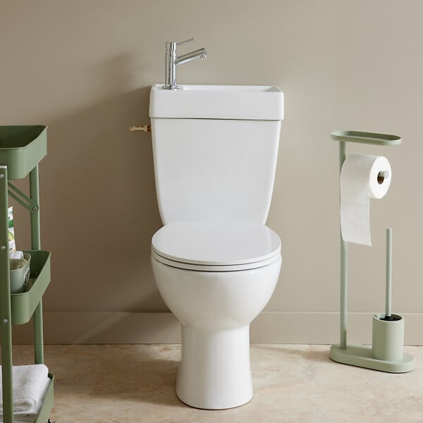 PLANETE BAIN - WC à poser avec lave-mains intégré sans bride sortie horizontale - Manila duo - large