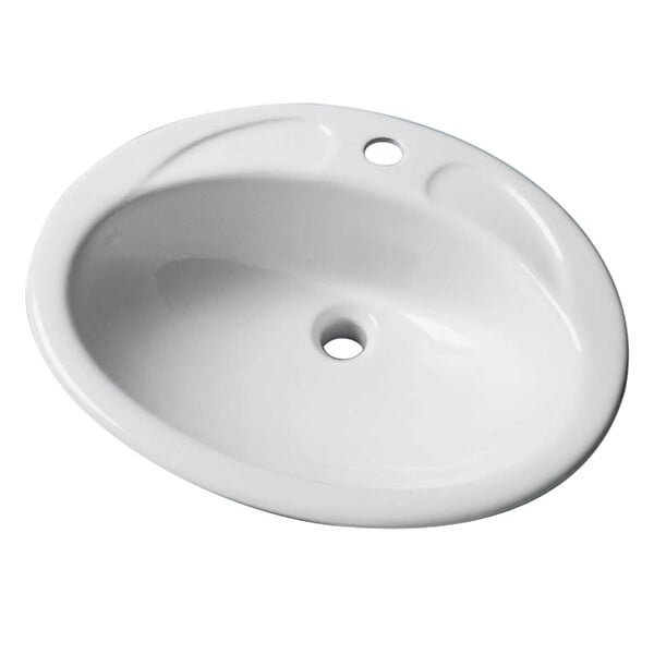 PLANETE BAIN - Vasque à encastrer ovale 54 cm en céramique - blanc brillant - Ibiza - large
