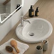 PLANETE BAIN - Vasque à encastrer ovale 54 cm en céramique - blanc brillant - Ibiza - vignette