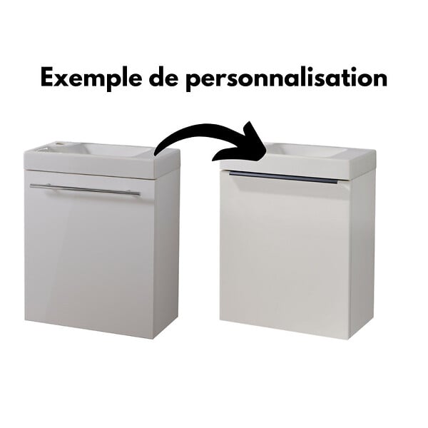 PLANETE BAIN - Poignée noire 34 cm pour meuble lave-mains - entraxe 32 cm - Austral - large