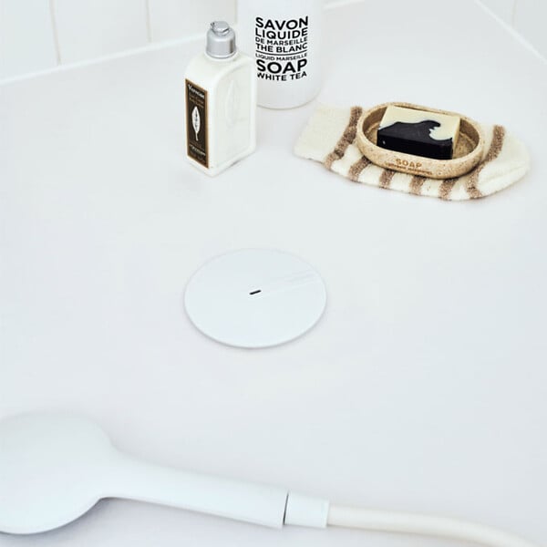 WIRQUIN - Bonde de douche horizontale extraplate diam. 90 - blanc mat - abs - large