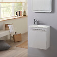 PLANETE BAIN - Meuble lave-mains pour wc blanc design avec robinet eau froide - vignette