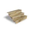 DIRECT-ABRIS - Escalier Bois Exterieur - 3 Marches Pleines - Largeur : 1m20 - Hauteur : 51cm - Avec Contremarches - Pin du Nord - Traité Autoclave - vignette