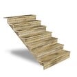 DIRECT-ABRIS - Escalier Bois Exterieur - 7 Marches Pleines - Largeur : 1m20 - Hauteur : 1m19 - Avec Contremarches - Pin du Nord - Traité Autoclave - vignette