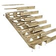 DIRECT-ABRIS - Escalier Bois Exterieur - 7 Marches Pleines - Largeur : 1m20 - Hauteur : 1m19 - Avec Contremarches - Pin du Nord - Traité Autoclave - vignette