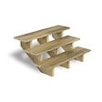 DIRECT-ABRIS - Escalier Bois Exterieur - 3 Marches - Largeur : 1m20 - Hauteur : 51cm - Sans Contremarches - Pin du Nord - Traité Autoclave - vignette