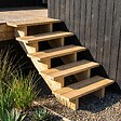 DECKLINEA - Escalier Bois Exterieur - 15 Marches - Largeur = 80cm - Marches découpables - Sans Contremarches - Pin du Nord - Traité Autoclave - vignette