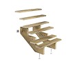 DECKLINEA - Escalier Bois Exterieur - 3 Marches - Largeur = 80cm - Marches découpables - Sans Contremarches - Pin du Nord - Traité Autoclave - vignette