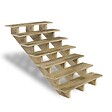 DIRECT-ABRIS - Escalier Bois Exterieur - 7 Marches - Largeur : 1m20 - Hauteur : 1m19 - Sans Contremarches - Pin du Nord - Traité Autoclave - vignette