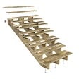 DIRECT-ABRIS - Escalier Bois Exterieur - 7 Marches - Largeur : 1m20 - Hauteur : 1m19 - Sans Contremarches - Pin du Nord - Traité Autoclave - vignette