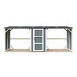 TIMBELA - Abri à bûches double avec remise - 556x120xH220 cm / 6,49 m² - Capacité ~8,8 m³ - TIMBELA M986-CAVERN STEEL - vignette