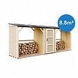 TIMBELA - Abri à bûches double avec remise - 556x120xH220 cm / 6,49 m² - Capacité ~8,8 m³ - TIMBELA M986 - vignette