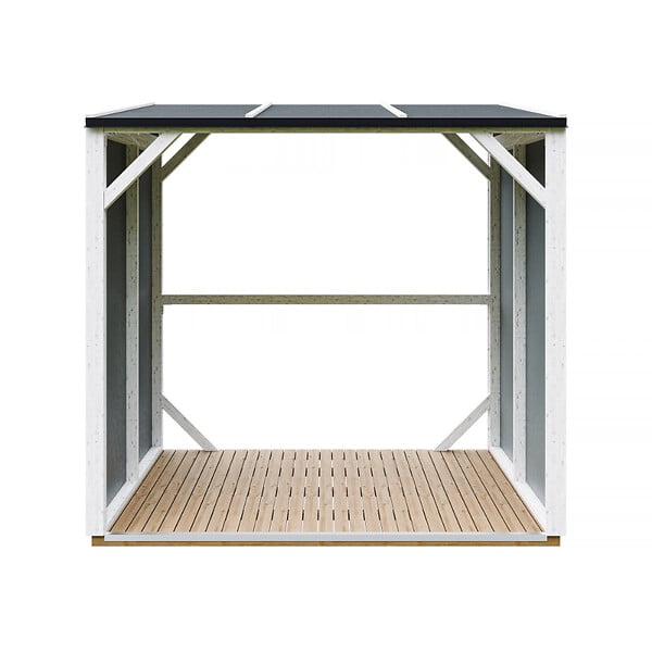 TIMBELA - Abri à bûches - 220x120xH220 cm / 2,54 m² - Capacité ~4,4 m³ - TIMBELA M984-CAVERN STEEL - large