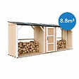 TIMBELA - Abri à bûches double avec remise - 556x120xH220 cm / 6,49 m² - Capacité ~8,8 m³ - TIMBELA M986-HARVEST HONEY - vignette
