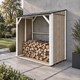 TIMBELA - Abri à bûches - 220x120xH220 cm / 2,54 m² - Capacité ~4,4 m³ - TIMBELA M984-TERRA BROWN - vignette
