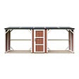 TIMBELA - Abri à bûches double avec remise - 556x120xH220 cm / 6,49 m² - Capacité ~8,8 m³ - TIMBELA M986-REDWOOD RED - vignette