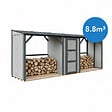 TIMBELA - Abri à bûches double avec remise - 556x120xH220 cm / 6,49 m² - Capacité ~8,8 m³ - TIMBELA M986-TUNDRA CAVERN - vignette