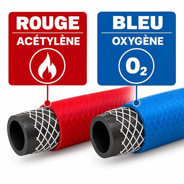 HUGGY TUYAUX - Tuyau de soudure oxygène/acétylène Ø 10 mm - Longueur 10 mètres - large