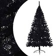 VIDAXL - vidaXL Demi sapin de Noël artificiel avec support Noir 210 cm PVC - vignette