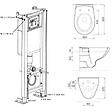 SIAMP - Pack WC Suspendu NF Bâti-support Universel Siamp avec Cuvette Sans Bride Geo - vignette