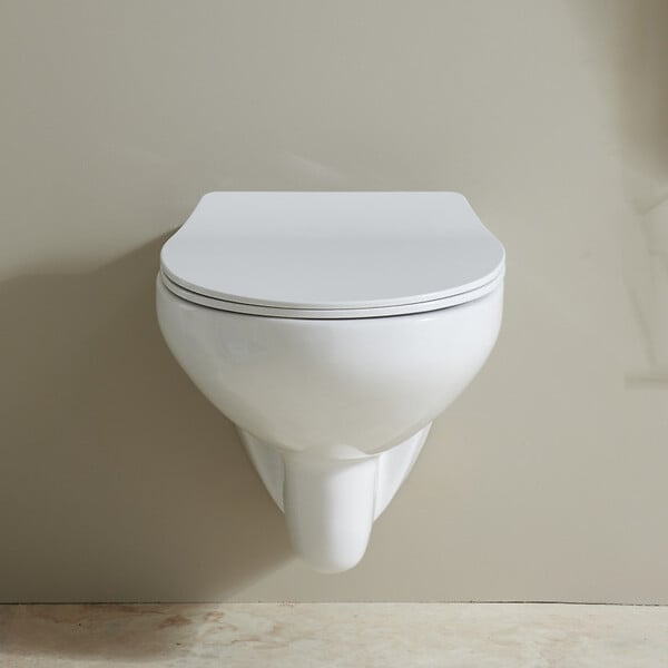 PLANETE BAIN - Cuvette WC suspendu NF sans bride Geo, abattant frein de chute declipsable - large