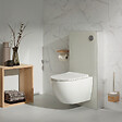 PLANETE BAIN - Pack WC suspendu gain de place bâti mural verre blanc + cuvette sans bride vortex Turbi - vignette