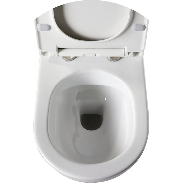 PLANETE BAIN - Pack WC suspendu mural en verre blanc et cuvette carénée sans bride CERES - large