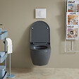 SIAMP - Pack WC Suspendu Bâti-support Universel Siamp avec Cuvette Sans Bride grise Knidos - vignette