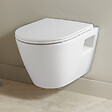 PLANETE BAIN - Cuvette WC suspendu sans bride semi carénée Samara, abattant slim frein de chute déclipsable - vignette