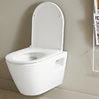 PLANETE BAIN - Cuvette WC suspendu sans bride semi carénée Samara, abattant slim frein de chute déclipsable - vignette