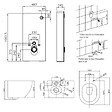 PLANETE BAIN - Pack WC suspendu gain de place bâti mural verre blanc + cuvette sans bride gris mat corolla - vignette