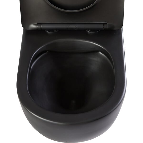 PLANETE BAIN - Pack WC suspendu avec lave-mains intégré + cuvette gain de place sans bride corolla Noir mat - large
