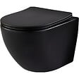 PLANETE BAIN - Pack WC suspendu avec lave-mains intégré + cuvette gain de place sans bride corolla Noir mat - vignette