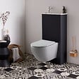 PLANETE BAIN - Pack WC suspendu avec lave-mains intégré + cuvette sans bride gris mat fixations invisibles cyrus - vignette