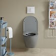 SIAMP - Pack WC Suspendu Bâti-support Universel Siamp avec Cuvette Sans Bride Gris mat Cyrus - vignette