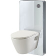 PLANETE BAIN - Pack WC suspendu avec bâti Verre blanc + Cuvette suspendue sans bride et abattant slim - vignette