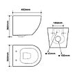 PLANETE BAIN - Cuvette WC suspendu compacte 48.2 cm sans bride vortex turbi, abattant frein de chute déclipsable - vignette
