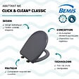 BEMIS - Abattant déclipsable frein de chute plastique thermodur Click & clean anthracite - vignette