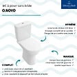 VILLEROY ET BOCH - Combi Pack O.NOVO PLUS en céramique - Sortie Verticale - Blanc - Avec abattant Soft Close blanc- réf : 5661V101 - VILLEROY ET BOCH - vignette