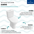 VILLEROY ET BOCH - WC à poser sortie verticale O.novo avec abattant frein de chute + nettoyant - vignette