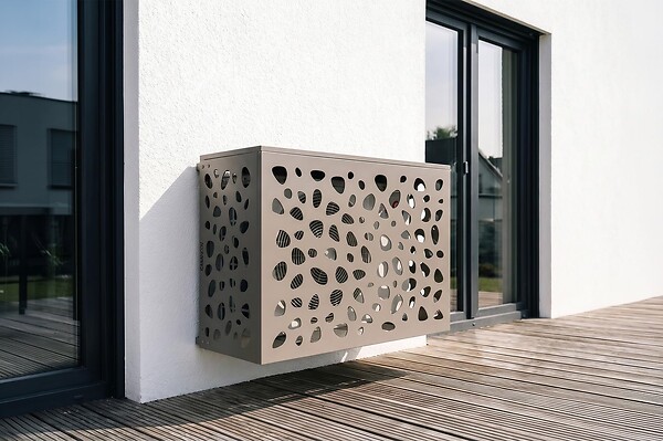 CASANOOV - Casanoov Cache clim & pompe à chaleur ANETO SUNNY aluminium taupe - taille S - large