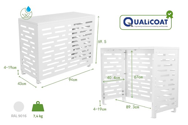 CASANOOV - Casanoov Cache clim & pompe à chaleur ANETO ARLBERG aluminium blanc - taille S - large