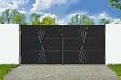 CASANOOV - Casanoov Portail battant acier noir mat 3m NALI VELETA H.140 cm + 2 poteaux 10x10 acier CARMO - vignette