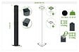 CASANOOV - Casanoov Portail battant acier noir mat 3m NALI VELETA H.140 cm + 2 poteaux 10x10 acier CARMO - vignette