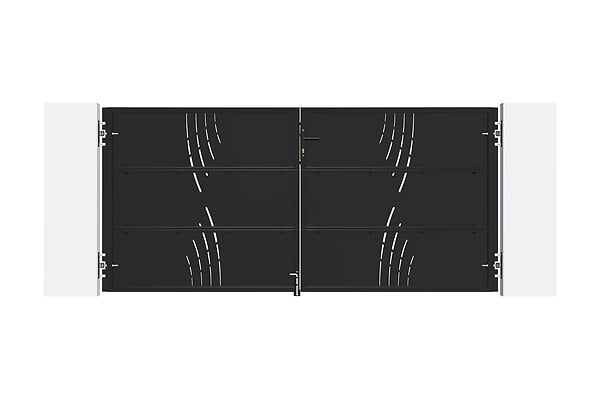 CASANOOV - Casanoov Portail battant acier noir mat 3m NALI VELETA H.140 cm + 2 poteaux 10x10 acier CARMO - large