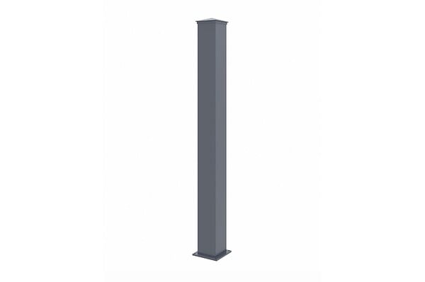 CASANOOV - Casanoov Portail battant 3 m DOLOMITE SUNNY H.140  cm aluminium gris + Poteau EIFEL 15x15  cm aluminium H.166  cm gris anthracite - large