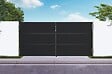 CASANOOV - Casanoov Portail battant acier 3 m NALI H.140  cm noir + Portillon H.140  cm noir - vignette
