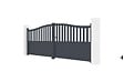 CASANOOV - Casanoov Portail battant 4 m MEIJE H.140  cm alu + portillon MEIJE H.140  cm GRIS - vignette
