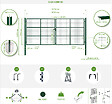 CASANOOV - Casanoov Portail battant grillagé 4 m H.180  cm OLGA + Portillon 1m OLGA H.180  cm Vert - vignette