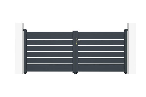 CASANOOV - Casanoov Portail battant ajustable en largeur 3 m VOGEL H.120  cm alu gris - large
